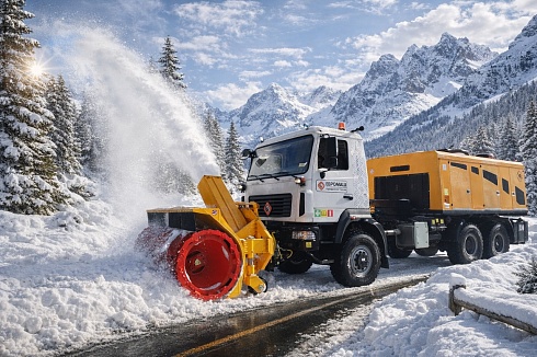 Фрезерно-роторный снегоочиститель SB 500 - SBE 300 на шасси МАЗ 6х6